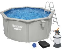 Збірний басейн Bestway Hydrium 56566 (300x122 см) з піщаним фільтром, драбиною та тентом