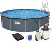 Збірний басейн Bestway Hydrium 561CS (549х132 см) з піщаним фільтром, драбиною та тентом