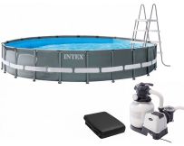 Каркасний басейн Intex 26334 ULTRA XTR (610х122 см) з пісочним фільтром, драбиною, підкладкою і тентом