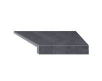 Кутовий Г-подібний елемент бортової плитки Aquaviva Ardesia Black, 595x345x50(20) мм (правий/45°)