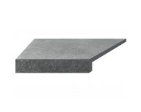 Кутовий  Г-подібний елемент бортової плитки Aquaviva Granito Gray, 595x345x50(20) мм (лівий/45°)