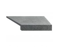 Кутовий Г-подібний елемент бортової плитки Aquaviva Granito Gray, Г-подібний, 595x345x50(20) мм (правий/45°)