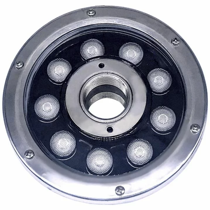 Прожектор для фонтану c ВР 38 мм Aquaviva (9LED 9 Вт 12/24 В) RGB