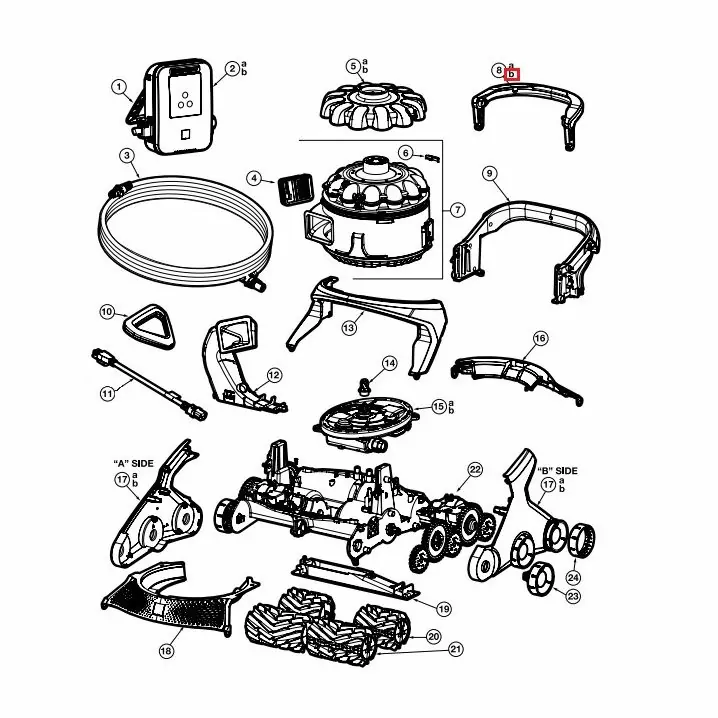 Повна рукоятка циклона для пилососа Hayward AquaVac 600, у зборі, синя (RCX361300234)