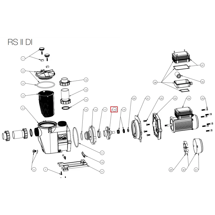 Крильчатка насоса Hayward SPII/RSII DI 1.5 НР (SPX3012CDI)